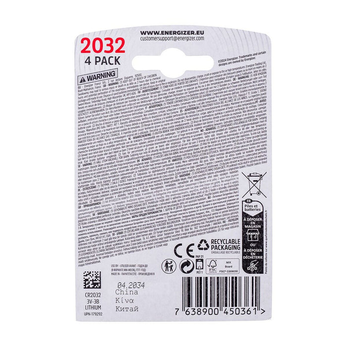 Lithium Battery Energizer 450362 3 V (4 Units)