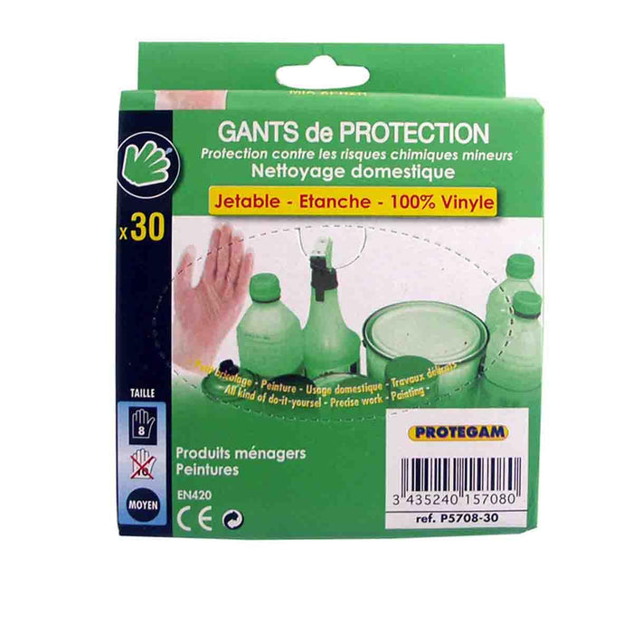 DISPOSABLE VINYL GLOVES 30 PCS