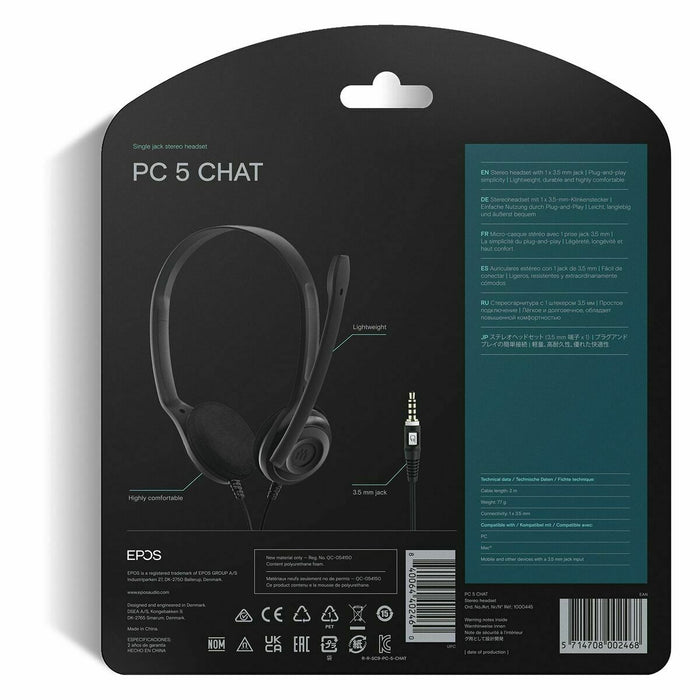 Headphones with Microphone Epos PC5 Black