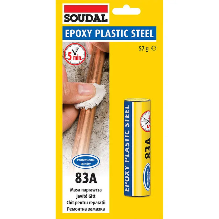 EPOXY ADHESIVE 83A EPOXY PLASTIC STEEL 57 G SOUDAL - Лепила<<<Лепила и ленти<<<Бои и