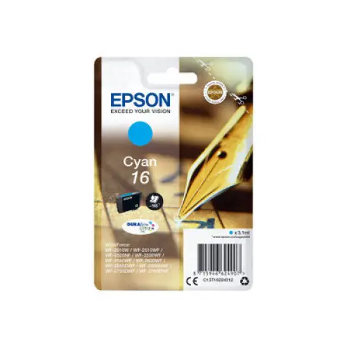 EPSON 1LB 16 ink cartridge cyan standard capacity 3.1ml 165 pages 1-pack RF-AM blister w/s - Мастила и Мастилени
