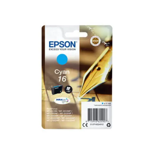 EPSON 1LB 16 ink cartridge cyan standard capacity 3.1ml 165 pages 1-pack blister without alarm - Мастила и Мастилени