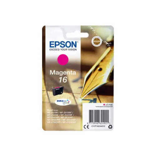 EPSON 1LB 16 ink cartridge magenta standard capacity 3.1ml 165 pages 1-pack blister without alarm - Мастила и Мастилени