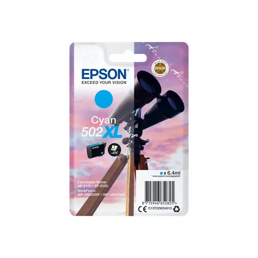 EPSON 1LB Singlepack Cyan 502XL Ink SEC w/s - Мастила и Мастилени глави<<<Консумативи - Мастила<<<Печат Сканиране и