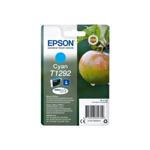 EPSON 1LB T1292 ink cartridge cyan high capacity 7ml 1-pack blister without alarm - Мастила и Мастилени