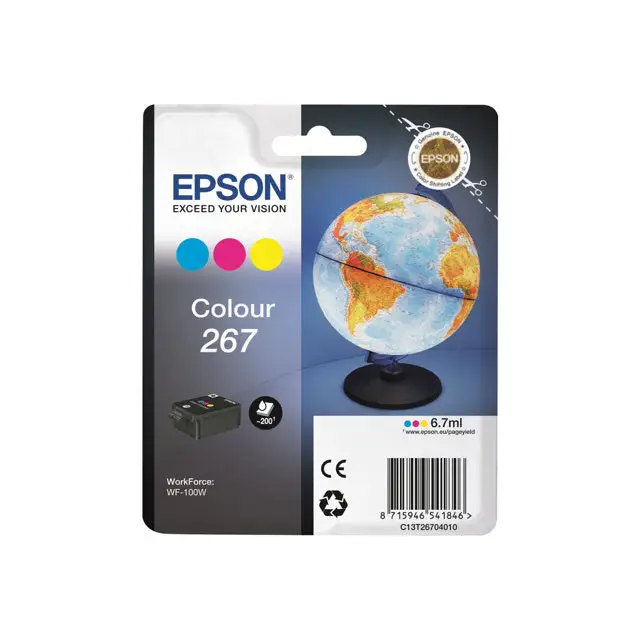 EPSON 2LB 267 ink cartridge cyan magenta and yellow standard capacity 200 pages 1-pack RF-AM blister - Мастила и