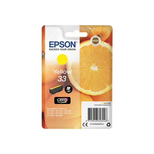 EPSON 3LB Singlepack Yellow 33 Claria Premium Ink - Мастила и Мастилени глави<<<Консумативи - Мастила<<<Печат Сканиране