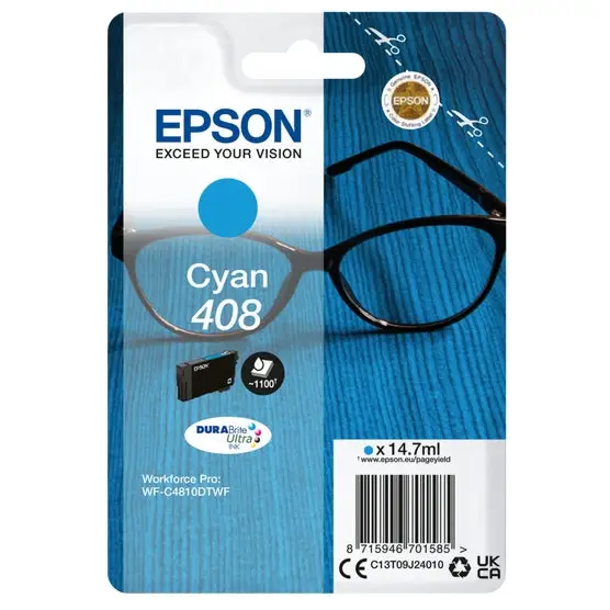 Epson 408 Spectacles DURABrite Ultra Single Cyan Ink - Консумативи за мастилoструйни принтери<<<EPSON