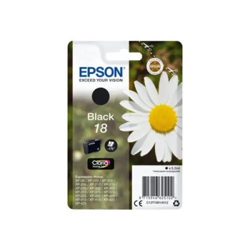 EPSON 4LB 18 ink cartridge black standard capacity 5.2ml 175 pages 1-pack blister without alarm - Мастила и Мастилени