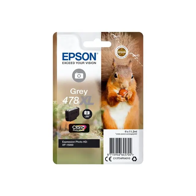 EPSON 4LB Singlepack Grey 478XL Squirrel Clara Photo HD Ink - Мастила и Мастилени глави<<<Консумативи - Мастила<<<Печат
