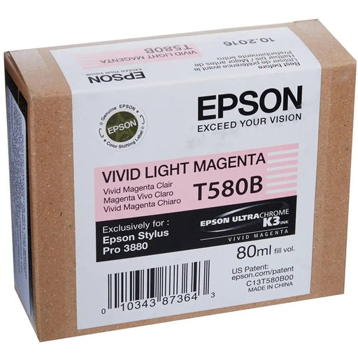 EPSON 5LB T580 ink cartridge vivid light magenta standard capacity 80ml 1-pack - Мастила и Мастилени