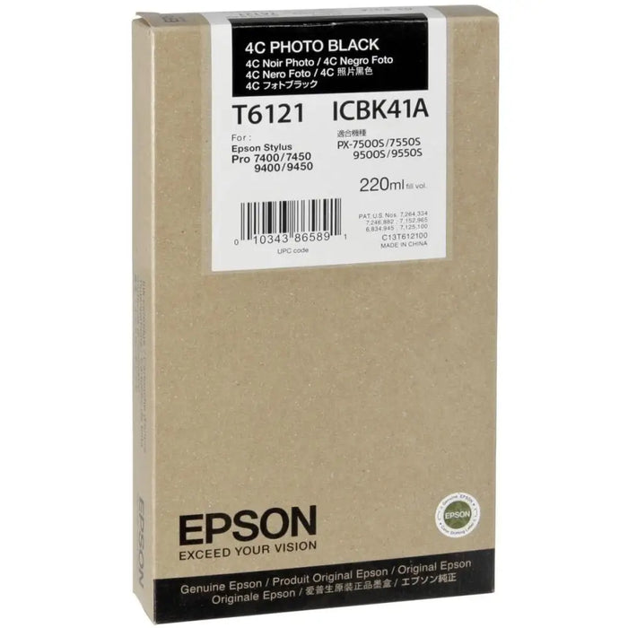 EPSON 5LB T6121 ink cartridge photo black standard capacity 220ml 1-pack - LFP мастила и LFP мастилени