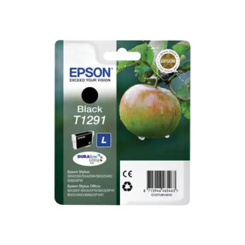 EPSON 6LB T1291 ink cartridge black high capacity 11.2ml 1-pack blister without alarm - Мастила и Мастилени