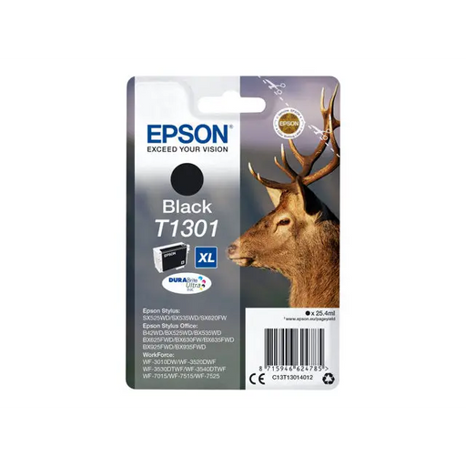 EPSON 6LB T1301 ink cartridge black extra high capacity 25.4ml 1-pack blister without alarm - DURABrite Ultra Ink
