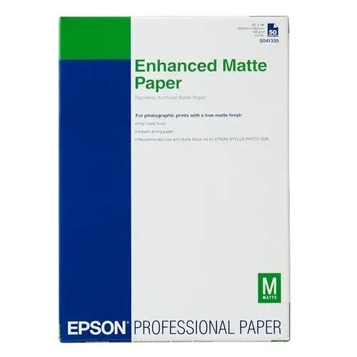 EPSON Enhanced Matte Matte A2 420 x 594 mm 192g/m2 50 sheet paper - Хартия за голям формат<<<Консумативи