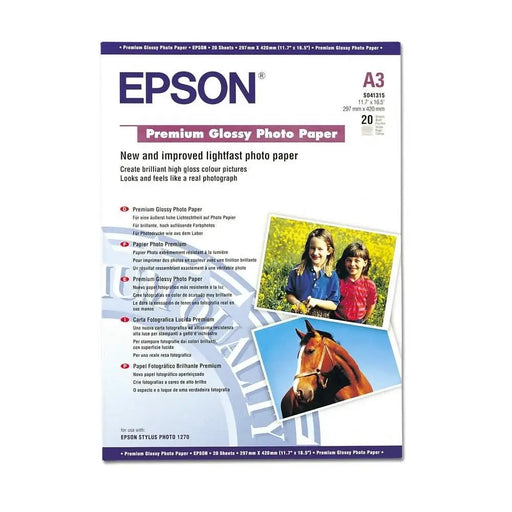 EPSON S041315 Glossy photo paper inkjet 255g/m2 A3 20 sheets 1-pack - Офис и Фото хартии<<<Консумативи - Хартия<<<Печат