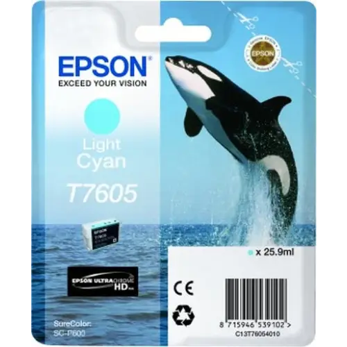 Epson T7605 Light Cyan - Консумативи за мастилoструйни принтери<<<EPSON консумативи<<<EPSON<<<PolyComp&&&Мастила и