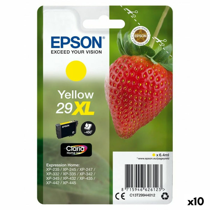 Original Ink Cartridge Epson XP 235 332 335 432 435 - Nº 29 XL Yellow (10 Units)