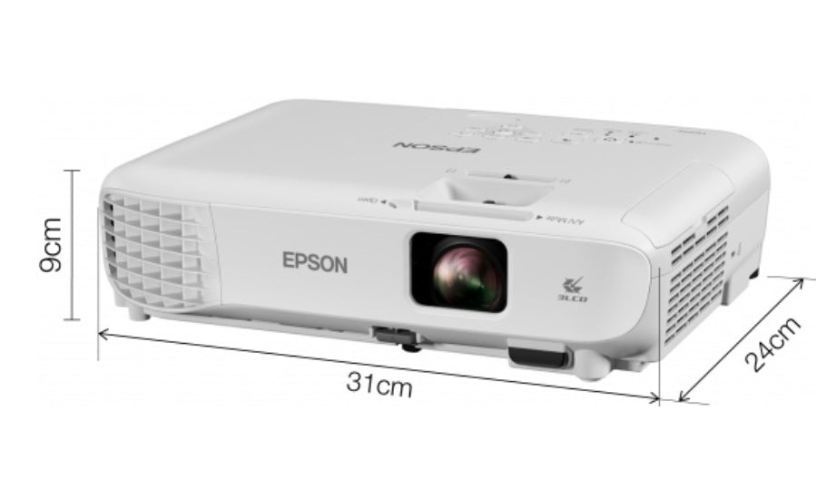 Epson EB-W06, WXGA (1280 x 800, 16:10), 3700 ANSI lumens, 16 000:1, HDMI, USB, WLAN (optional), Speakers, 24 months, Lamp: 12 months or 1000 h, White
