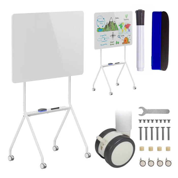 Ergo Office mobile dry erase board horizontal orientation white single sided with shelf board dimensions 1190x790mm