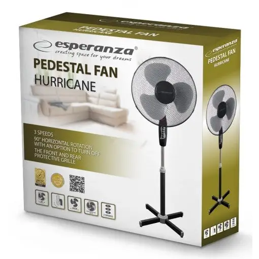 Esperanza EHF001KE Standing fan 16’’ Black and Gray - FansAGD-WEN<<<Home Appliance - ProductsAGD<<<ActionPL