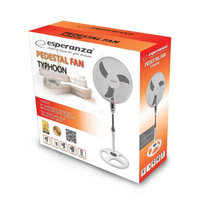 Esperanza EHF002WE 16 ’’ standing fan White and Gray - FansAGD-WEN<<<Home Appliance - ProductsAGD<<<ActionPL
