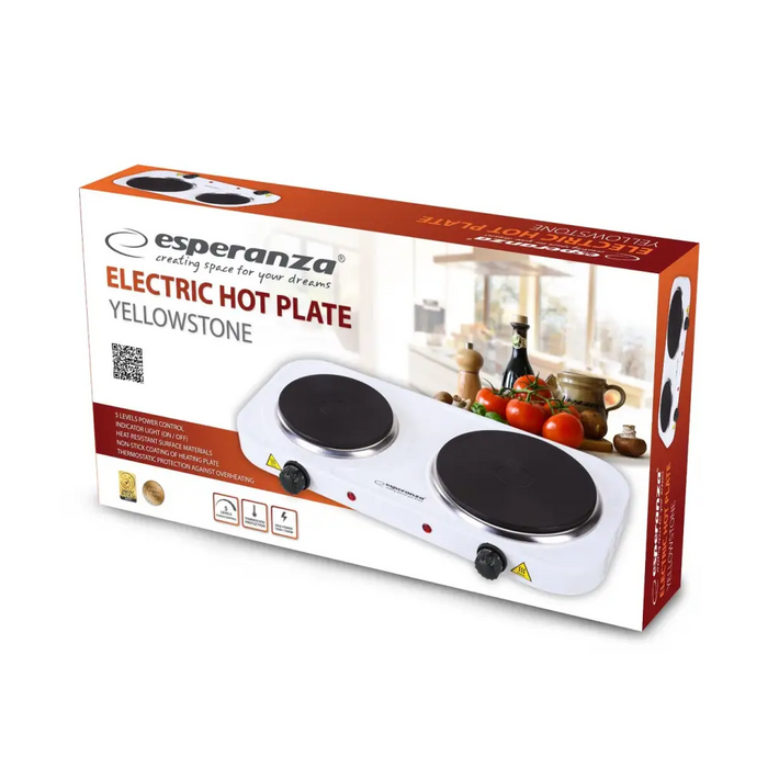 Esperanza EKH014W Electric cooker 2 zones White - CookersAGD-KTU<<<Home Appliance - ProductsAGD<<<ActionPL