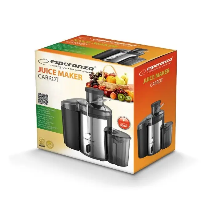 Esperanza EKJ002 juice maker Black,Stainless steel 500 W - JuicersAGD-SOK<<<Home Appliance - ProductsAGD<<<ActionPL