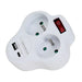 Esperanza ELK311W Electrical splitter 2 GN. USB-C USB-A ON. White - Jacks plugsKWT-WTY<<<Cables jacks