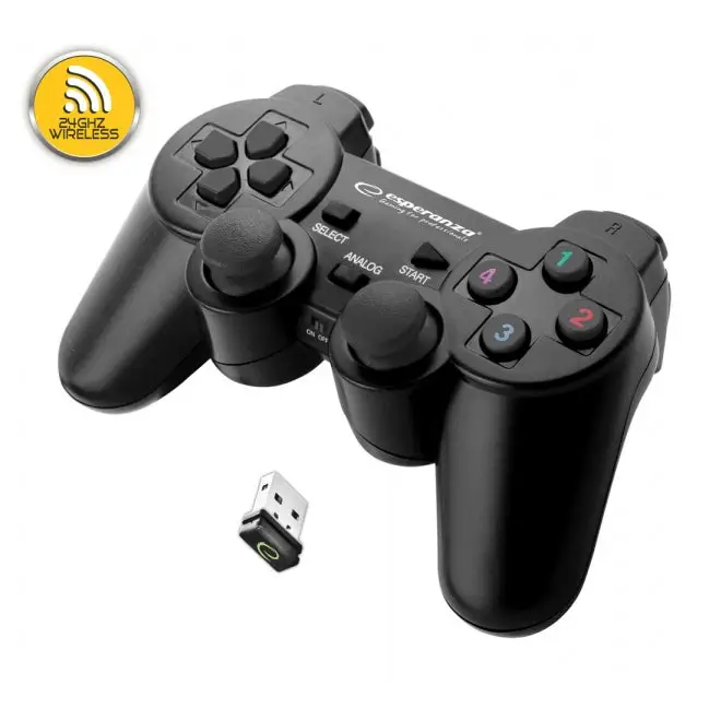 Esperanza Gladiator Wireless Joystick Black - Джойстици и волани<<<Компютърна периферия<<<MediaTrade