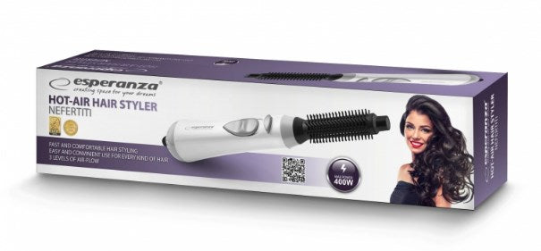Esperanza EBL001W hair styling tool Hot air brush Warm Black,White 1.6 m 400 W
