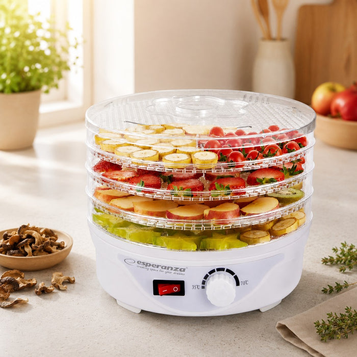 Esperanza EKD003 food dehydrator Transparent, White 250 W
