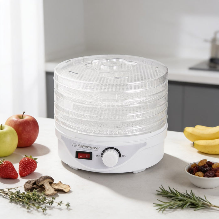 Esperanza EKD003 food dehydrator Transparent, White 250 W
