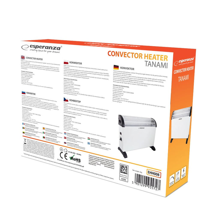 Esperanza EHH008 electric space heater Indoor White 2000 W Convector electric space heater
