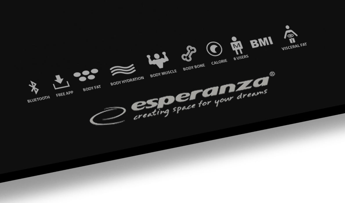 Esperanza EBS016K personal scale Electronic personal scale Square Black