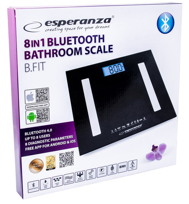Esperanza EBS016K personal scale Electronic personal scale Square Black