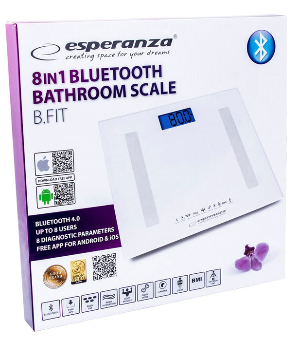 Esperanza EBS016W personal scale Square White Electronic personal scale