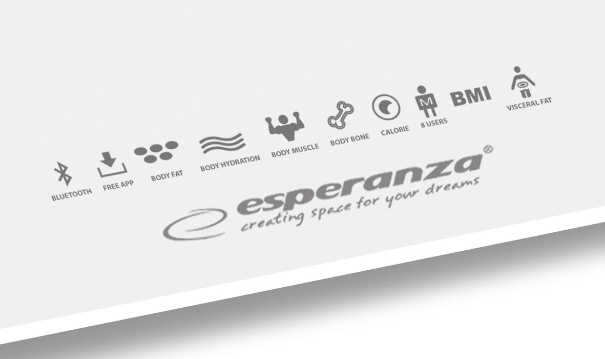 Esperanza EBS016W personal scale Square White Electronic personal scale