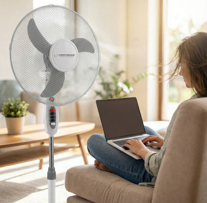 Esperanza EHF002WE, 16 '' standing fan, White and Gray
