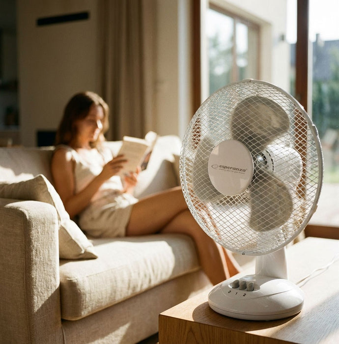 Desktop fan 9" Esperanza EHF004WE ZEPHYR White-Gray