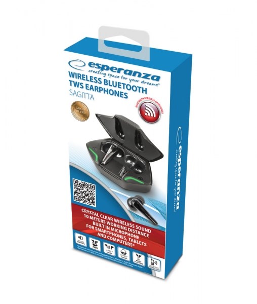 Esperanza EH231K headphones/headset Wireless In-ear Calls/Music Micro-USB Bluetooth Black
