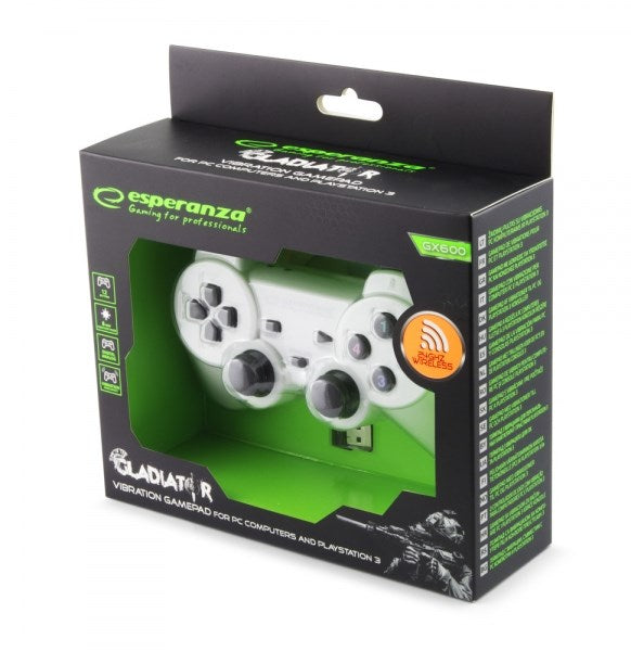 Esperanza EGG108W Gaming Controller Black, White RF Gamepad Analogue / Digital PC, Playstation 3