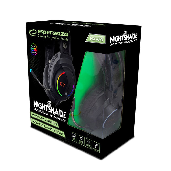 Esperanza headphones + microphone NightShade RGB