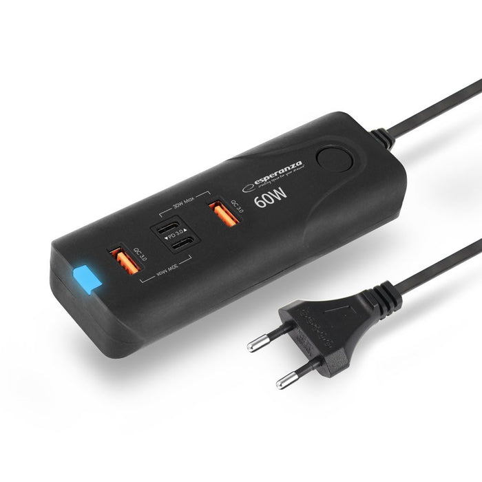 Esperanza EZC109 mobile device charger Universal Black AC Fast charging Indoor