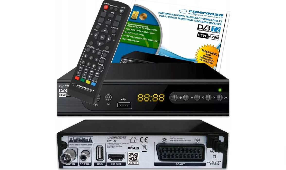 Esperanza EV106R TV set-top box Cable Black
