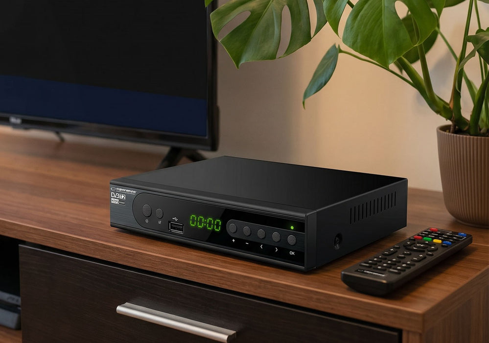 Esperanza EV106P Digital DVB-T2 H.265/HEVC tuner, Black