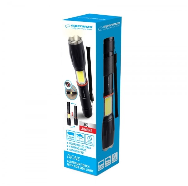 Esperanza Dione Black Hand flashlight LED
