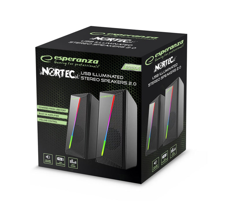 Esperanza EGS106 Speakers 2.0 LED Black 6W