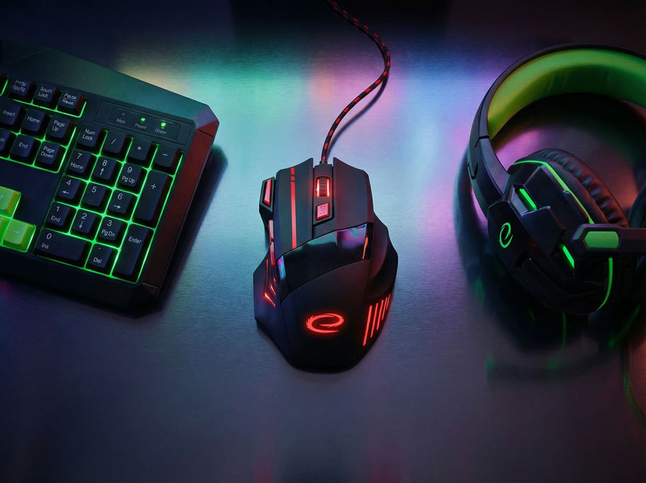Esperanza EGM201R mouse USB Type-A Optical 2400 DPI Right-hand