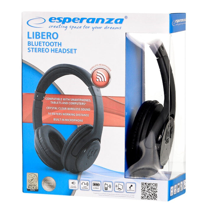 Esperanza Libero EH163K Headset Wireless Head-band Music Mini-USB Bluetooth Black